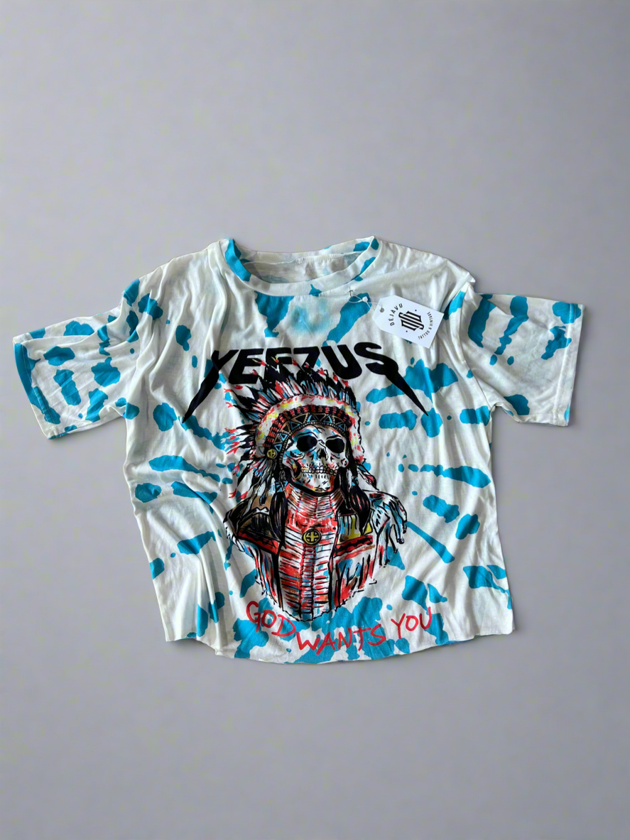 Cropped Yeezus Tie Dye Polka Dot Cropped T-Shirt