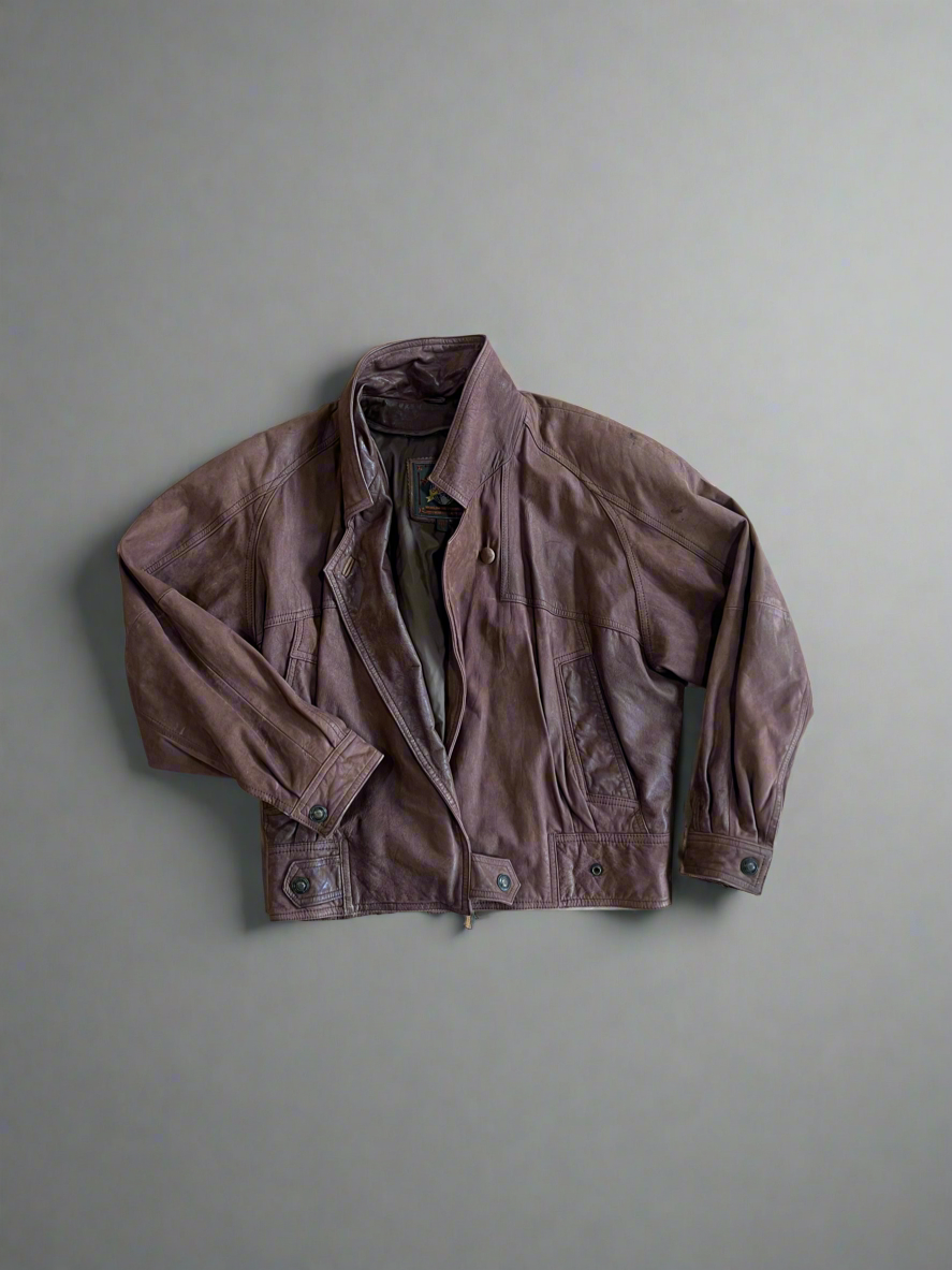 Vintage Genuine Leather Bomber Jacket
