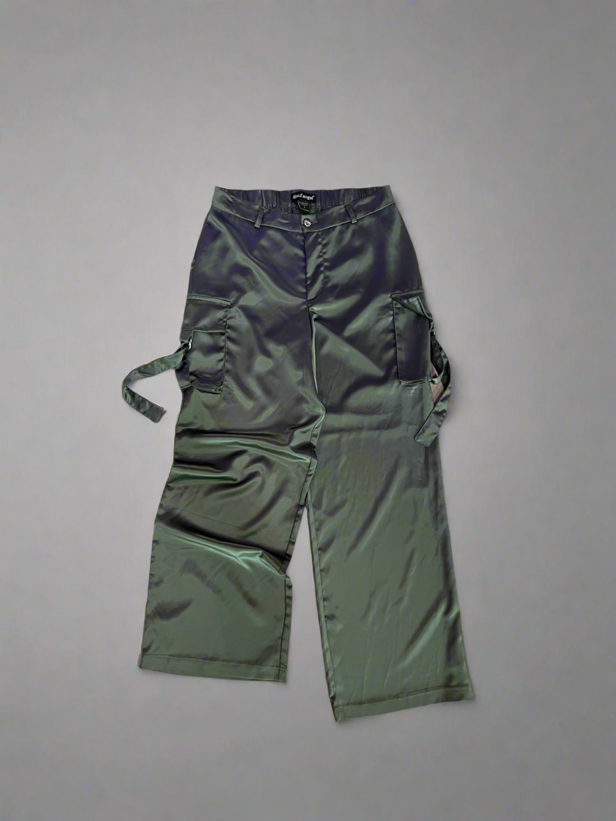 Silk Green Cargo Pants