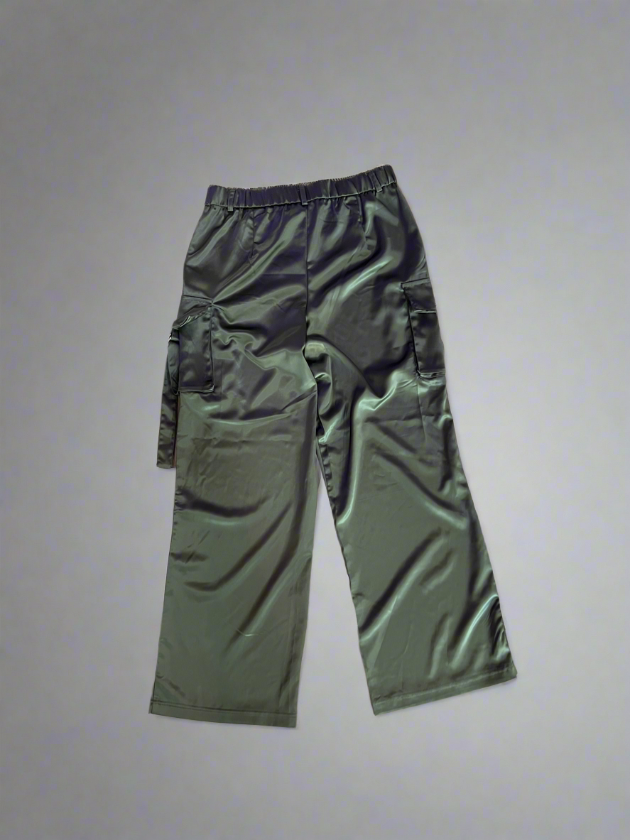 Silk Green Cargo Pants