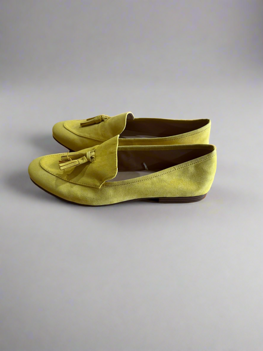 Green Yellow Tassel Loafers