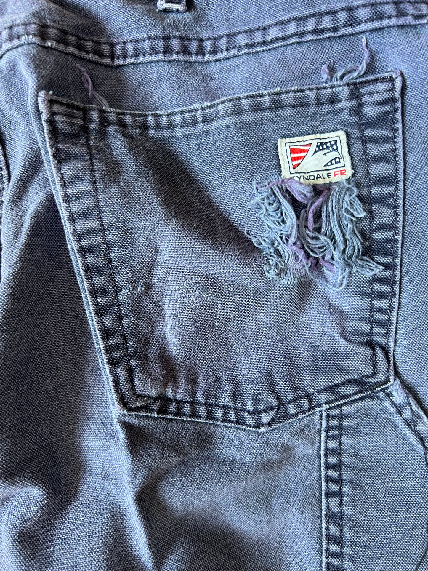 Vintage Canvas Carpenter Pants Faded Blue