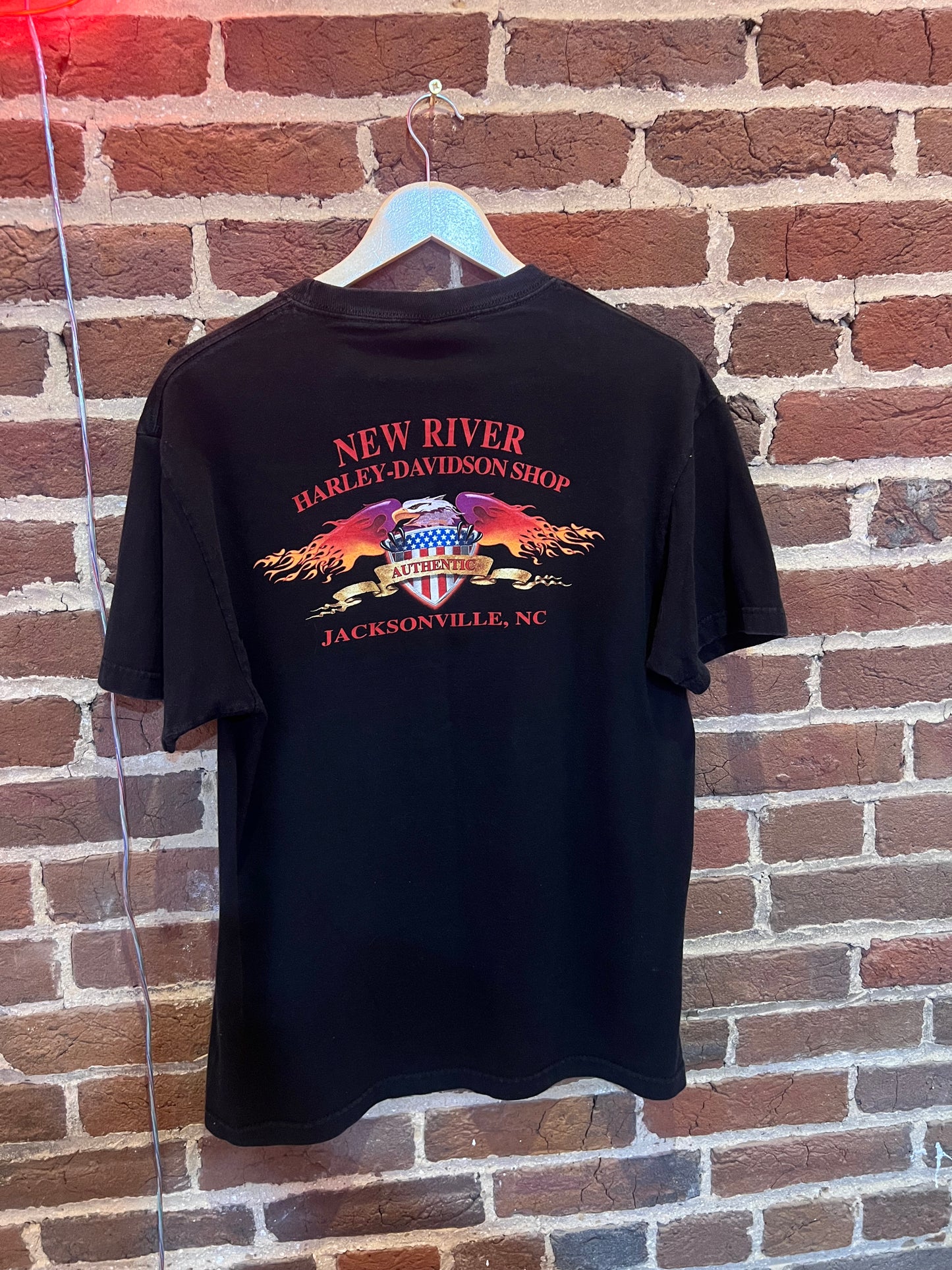 L Vintage New River Harley Davidson T-Shirt