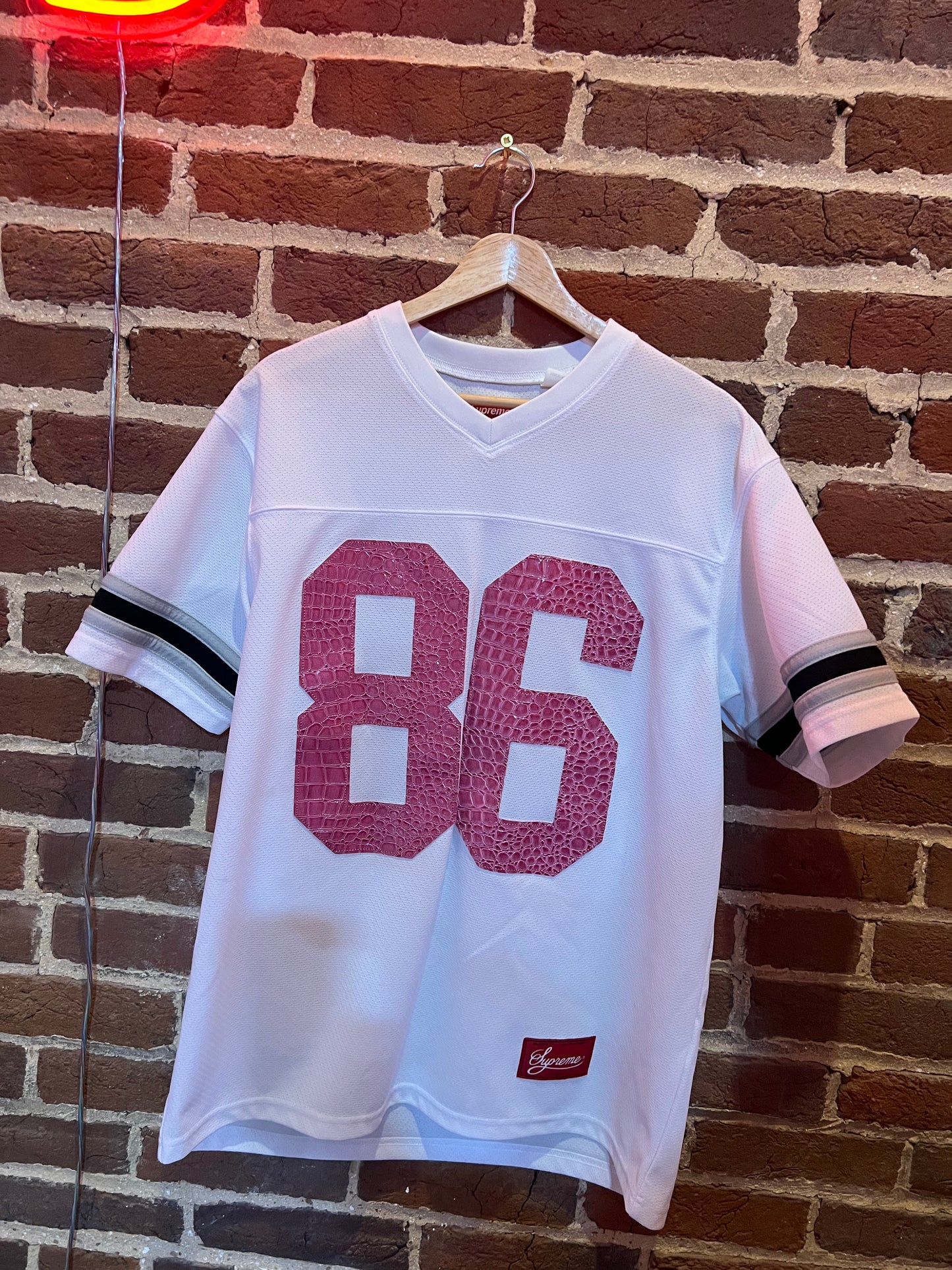 Supreme Faux Croc Football Jersey White Medium SS22