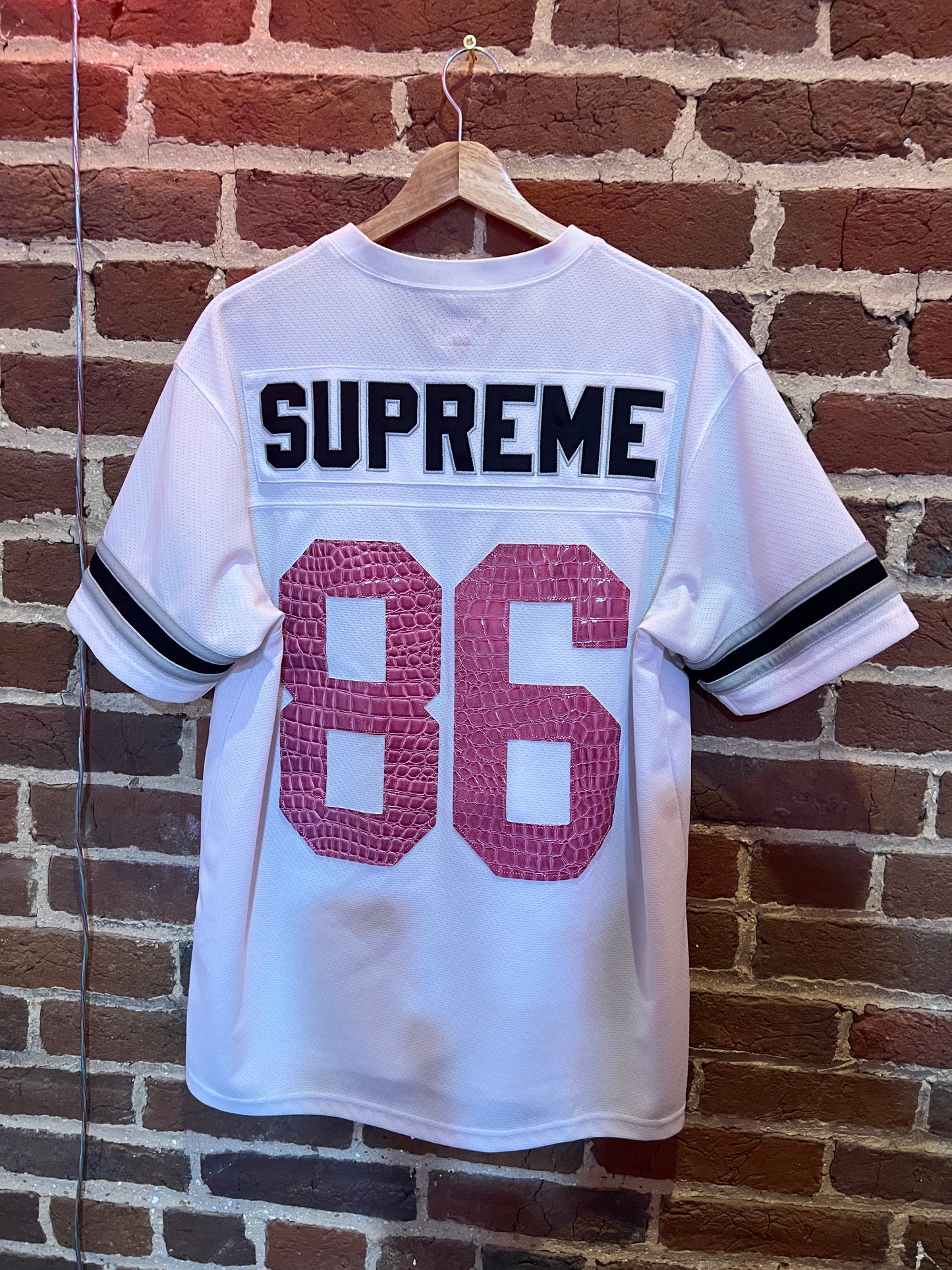 Supreme Faux Croc Football Jersey White Medium SS22