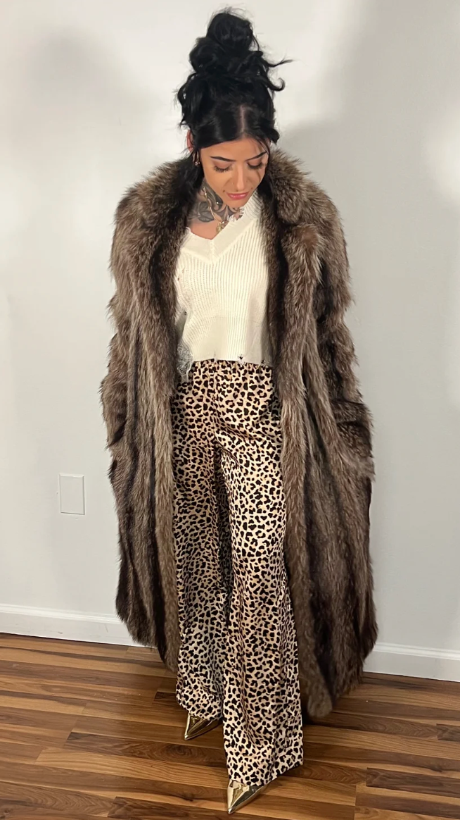 Long Rabbit Fur Coat