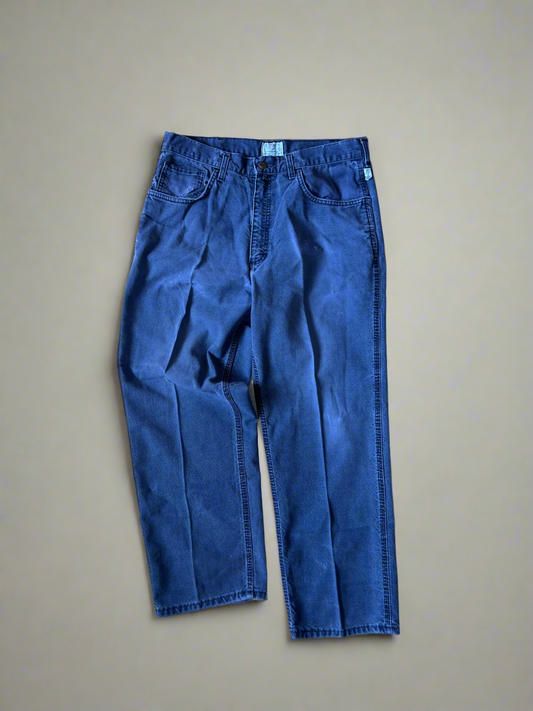 Vintage Canvas Carpenter Pants Faded Blue