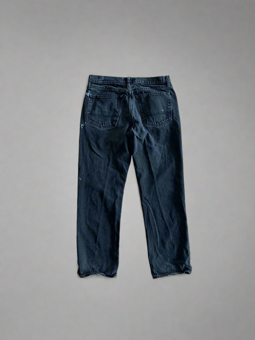 Vintage Paint Splattered Faded Black Jeans