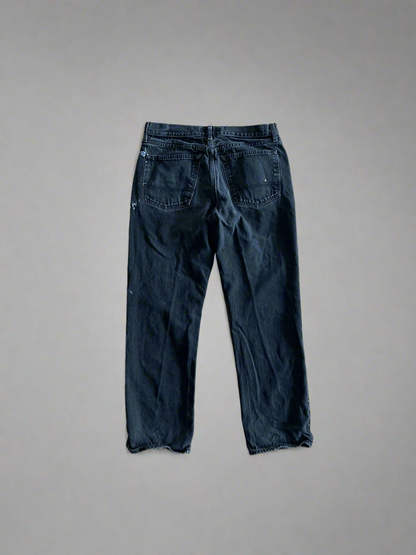 Vintage Paint Splattered Faded Black Jeans