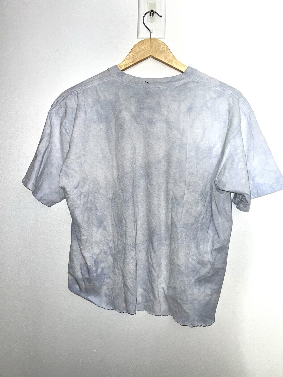 Vtg Vintage Merica Eagle America Cropped T Shirt Light Blue