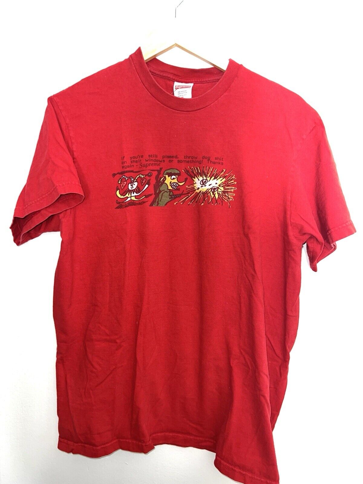 Supreme Red Streetwear Authentic T Shirt Medium FW17