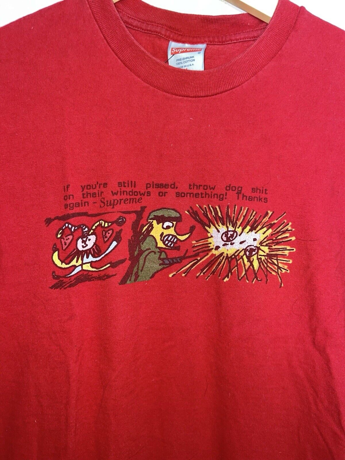 Supreme Red Streetwear Authentic T Shirt Medium FW17