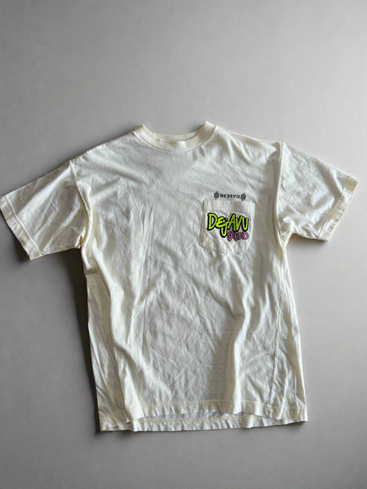 Re-Vu by DejaVu Studio Vintage “Chrome Heart”  “Sex Records” Cream T-Shirt