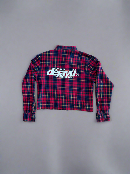 Re-Vu by DejaVu Studio Red Cropped Flannel