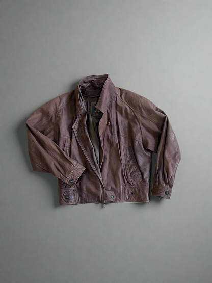 Vintage Genuine Leather Bomber Jacket