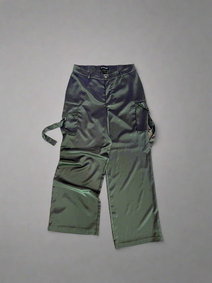Silk Green Cargo Pants