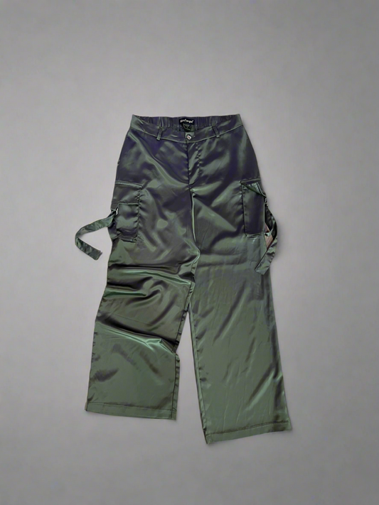 Silk Green Cargo Pants