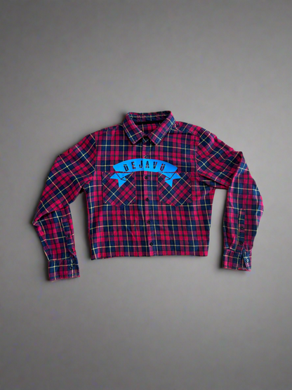 Re-Vu by DejaVu Studio Red Cropped Flannel