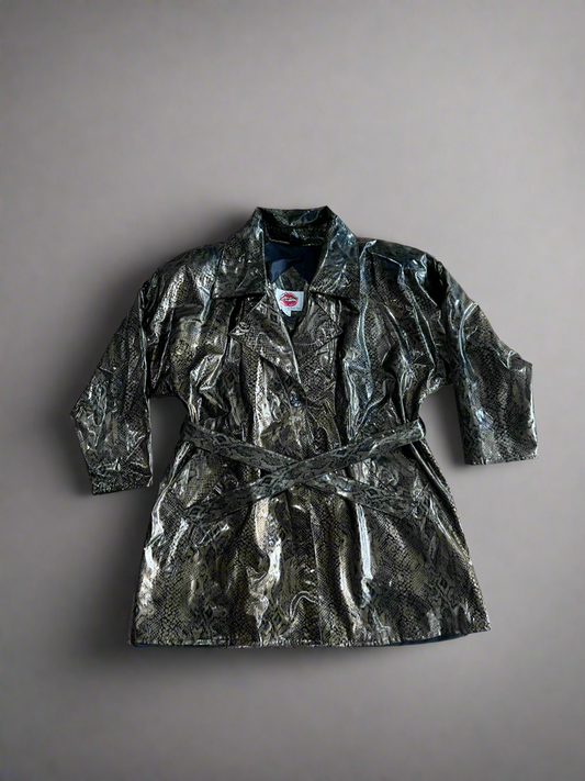 Wippette by Kenn Sporn Vinyl Snakeprint Trench Raincoat