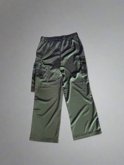 Silk Green Cargo Pants