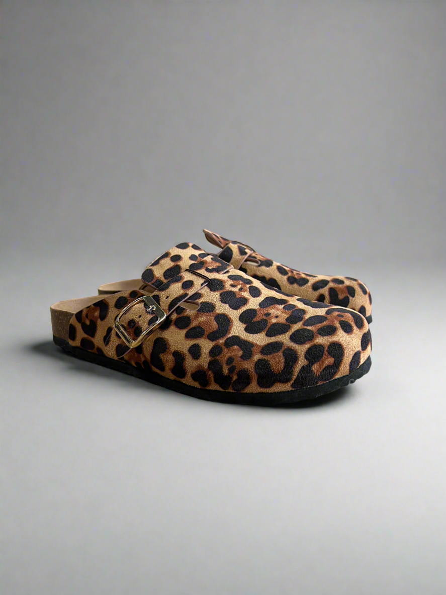 Women’s Leopard Cheetah Print Clog Mules