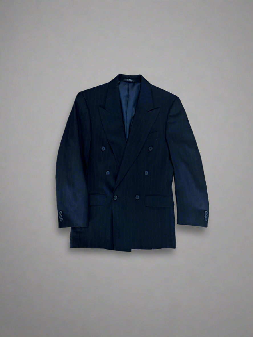 Vintage Wool Peak Lapel Double Breasted Blazer