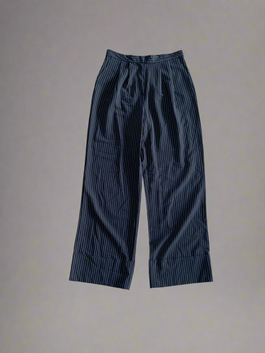 Vintage Pinstripe Pleated Trousers