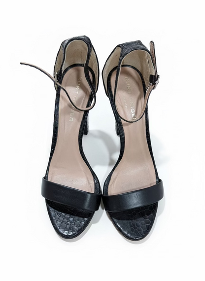 Kurt Geiger Snake Embossed Block Heel Sandals