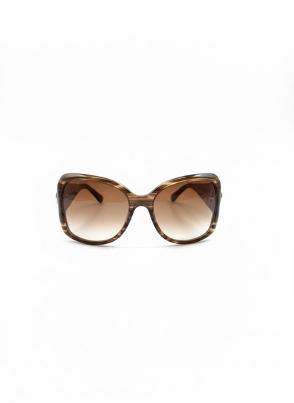 Vintage GUCCI GG2938/S RDQ02 59mm Brown Striped Oversized Sunglasses Italy