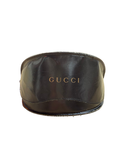 Vintage GUCCI GG2938/S RDQ02 59mm Brown Striped Oversized Sunglasses Italy