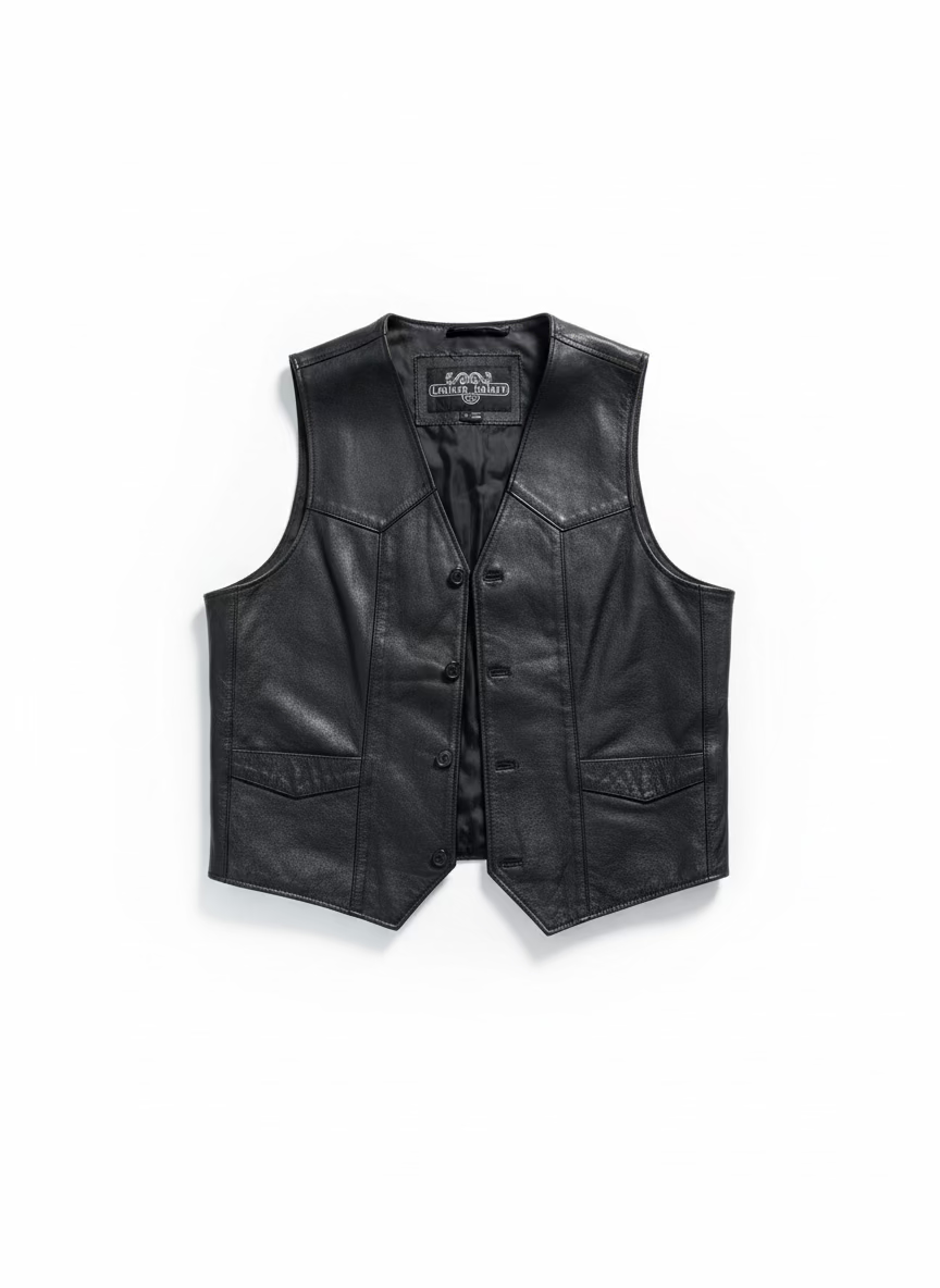 Vintage Leather Motorcycle Vest