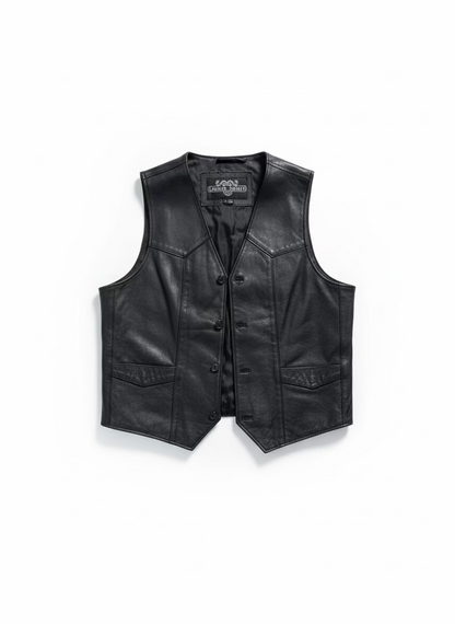 Vintage Leather Motorcycle Vest