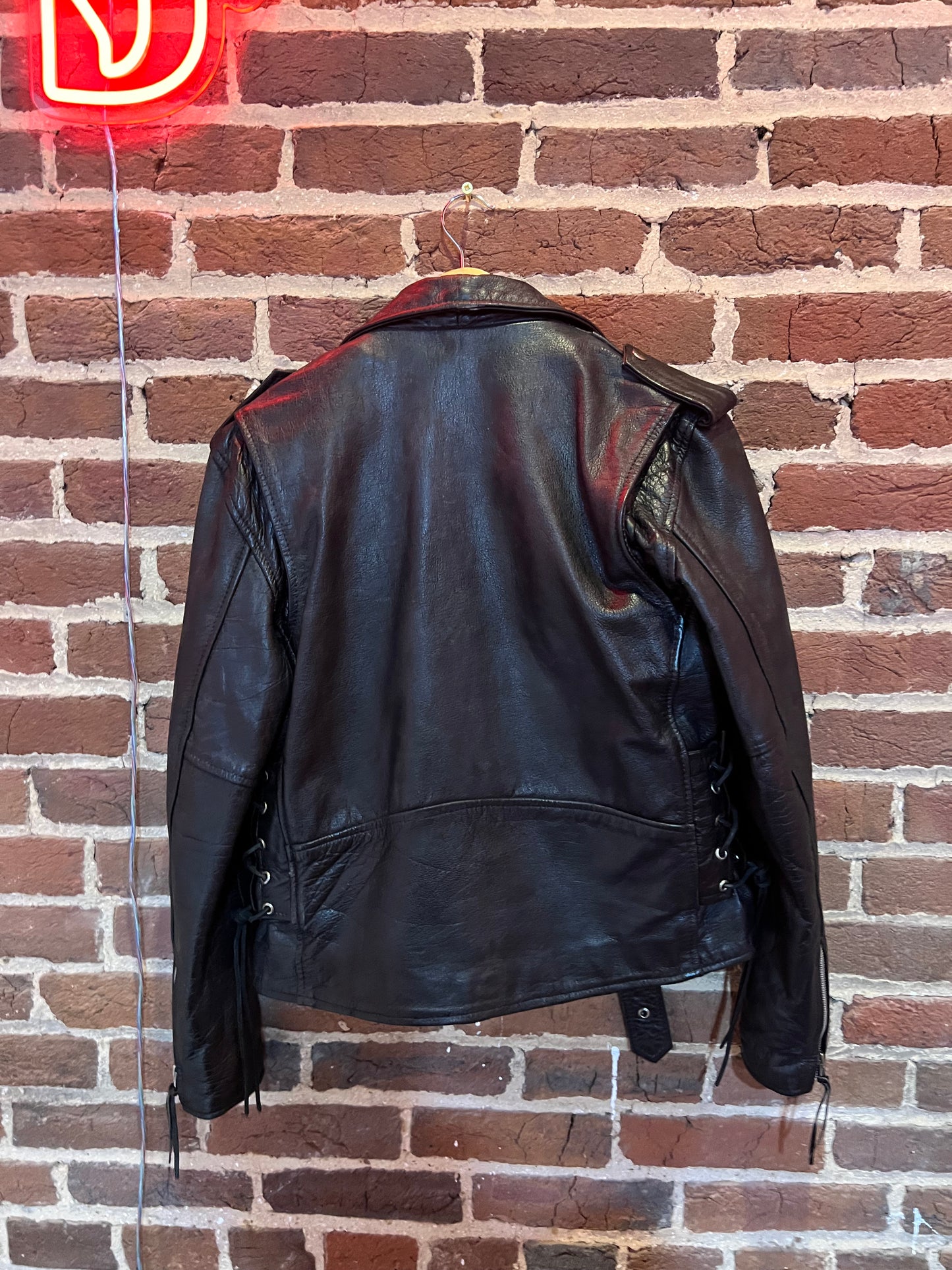 Vintage Motorcycle Genuine Leather Jacket Heavy Medium 40